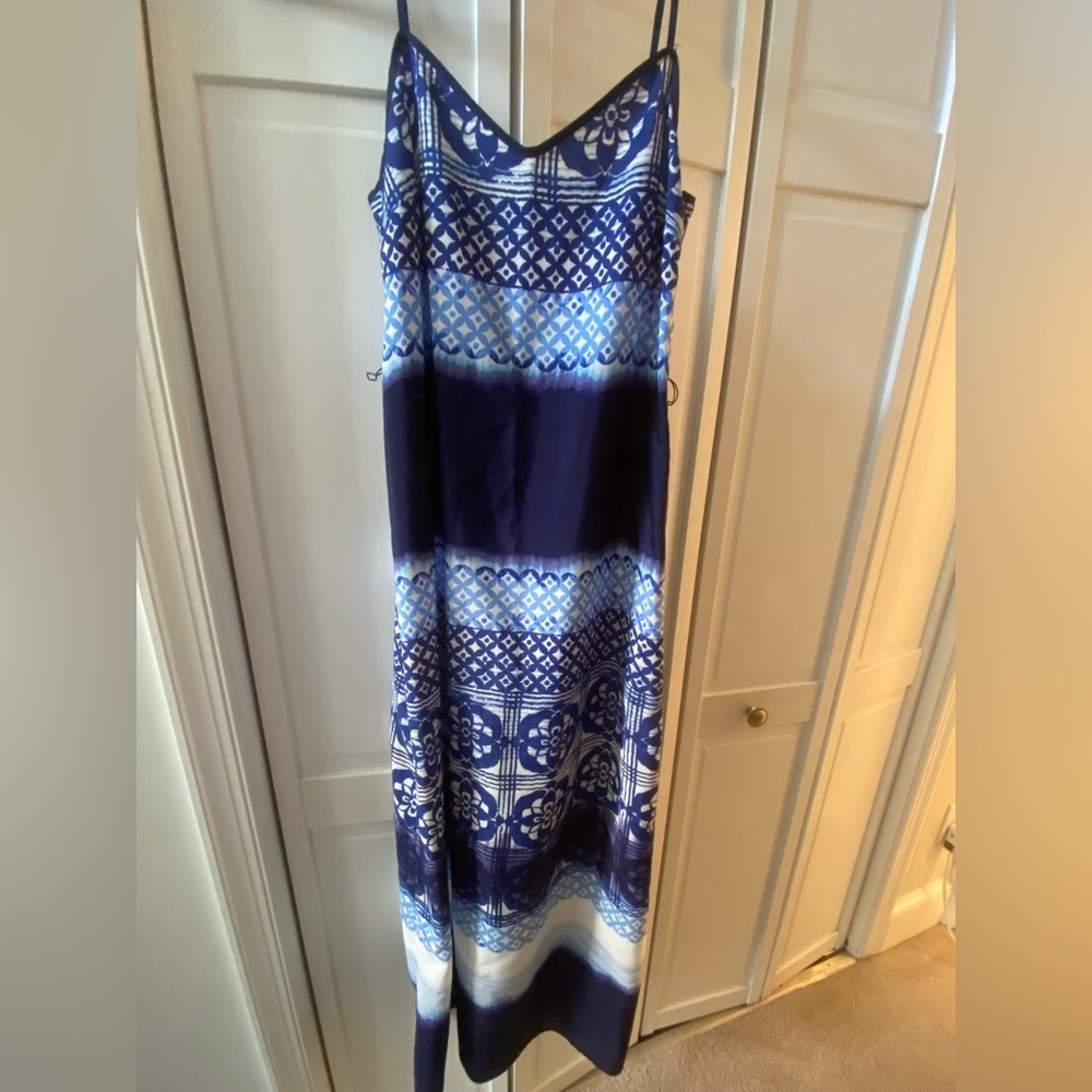 Blue patterned maxi dress
